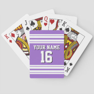 Amethyst Purple Wht Team Jersey Custom Number Name Playing Cards