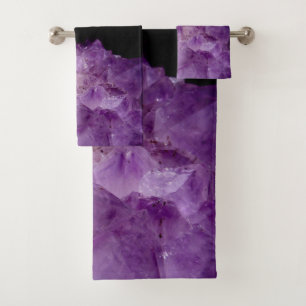 Amethyst Raw Stones  Bath Towel Set