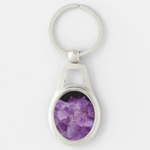 Amethyst Raw Stones  Keychain