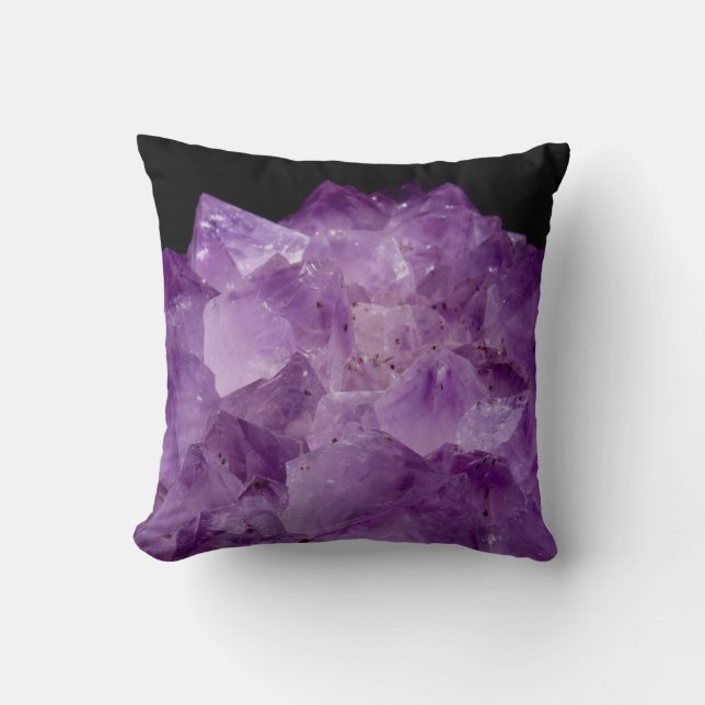 Amethyst Raw Stones  Throw Pillow (Front)