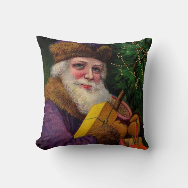 Amethyst Santa Throw Pillow (Front)