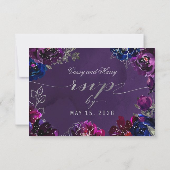 Amethyst Sapphire Jewel Tone 3 Meal Choice RSVP (Front)