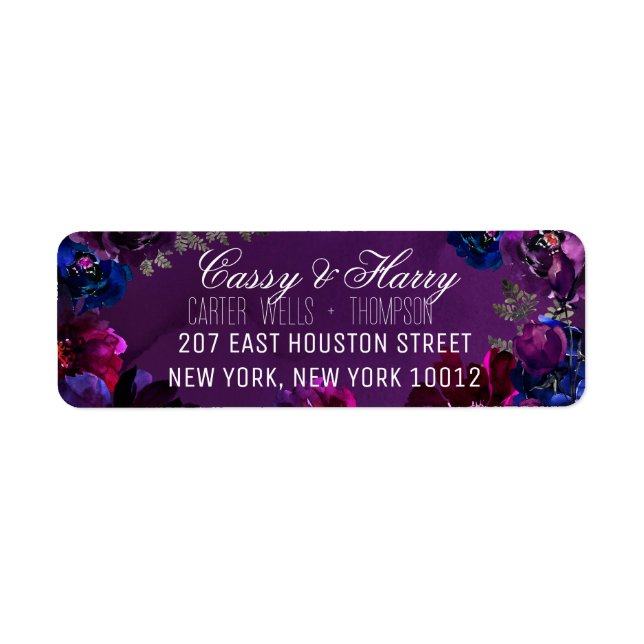Amethyst Sapphire Jewel Tone Return Address (Front)