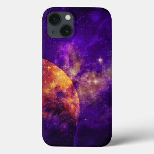 Amethyst Sky, Golden Planet n Nebula iPad Case