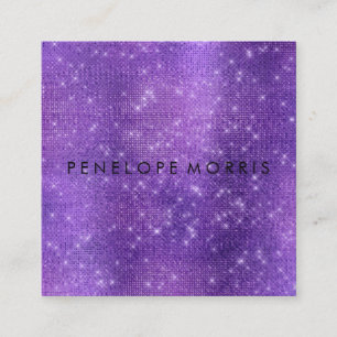 Amethyst Sparkle Glitter Beauty Stylist Square Business Card