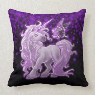 Amethyst Sparkle Pink Unicorn Throw Pillow