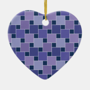 Amethyst Squares Ceramic Ornament