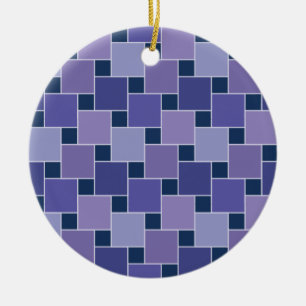 Amethyst Squares Ceramic Ornament