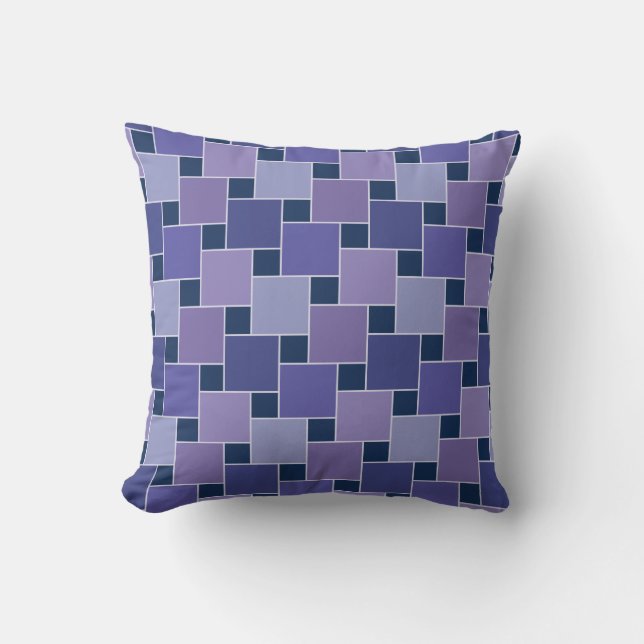 Amethyst Squares Throw Pillow (Front)