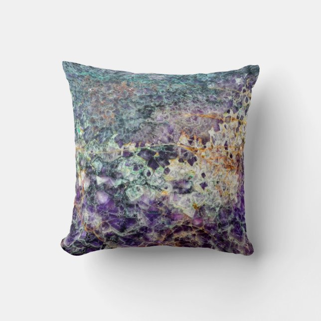 amethyst stone texture pattern rock gem mineral am throw pillow (Front)