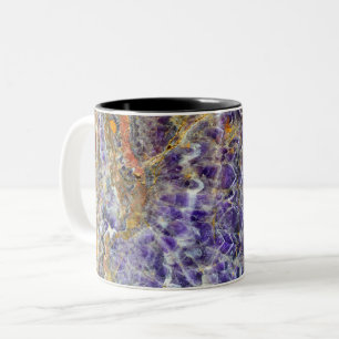 amethyst stone texture pattern rock gem mineral Two-Tone coffee mug