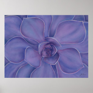 Amethyst Succulent Print   Purple Botanical Art