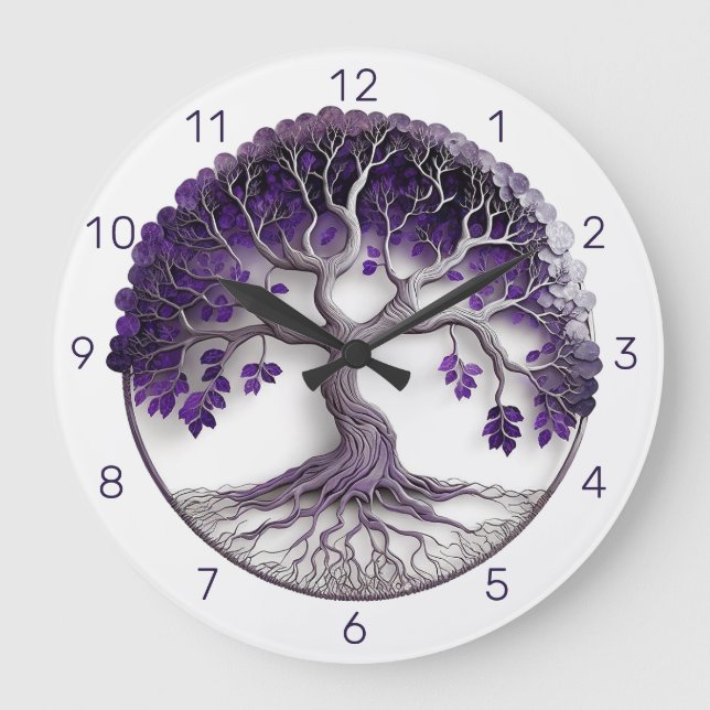 Amethyst Tree of Life Large Clock (Front)