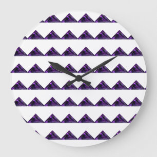 Amethyst Triangle, February Birthstone, Purple Large Clock