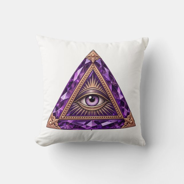 Amethyst Vault Eye Throw Pillow (Front)