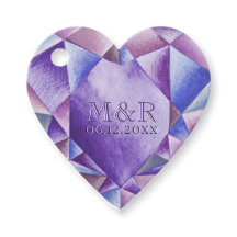 Amethyst Watercolor Heart 33rd Wedding Anniversary