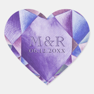 Amethyst Watercolor Heart 33rd Wedding Anniversary Sticker