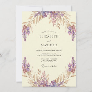 Amethyst Whimsical Botanical Wedding Invitation