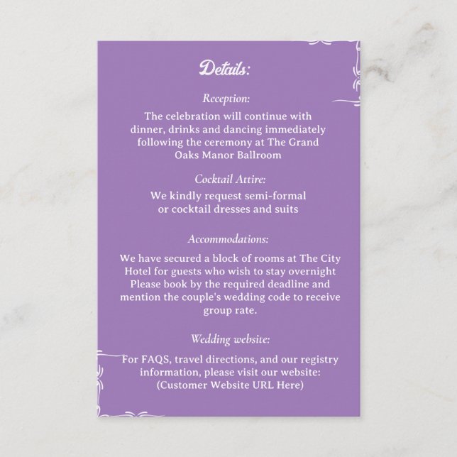 ​Amethyst & White Botanical Enclosure Card (Front)