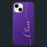 Amethyst White Elegant Calligraphy Script Name Case-Mate iPhone 14 Case<br><div class="desc">Amethyst Shimmer White Elegant Calligraphy Script Custom Personalized Name iPhone 14 Smart Phone Cases features a modern and trendy simple and stylish design with your personalized name in elegant hand written calligraphy script typography on a metallic amethyst shimmer background. Designed by ©Evco Studio www.zazzle.com/store/evcostudio</div>