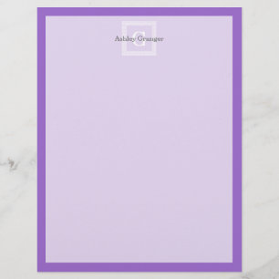 Amethyst, White Greek Key #1 Framed Monogram