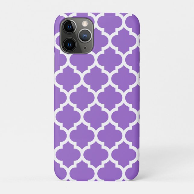 Amethyst White Moroccan Quatrefoil Pattern #5 Case-Mate iPhone Case (Back)