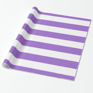 Amethyst, White XL Stripes Pattern Wrapping Paper