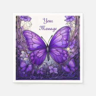 Amethyst Wings Paper Napkins, Standard Cocktail Napkin