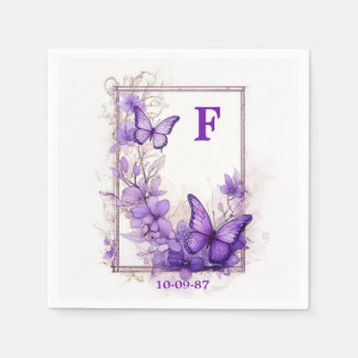 Amethyst Wings Wedding Napkin