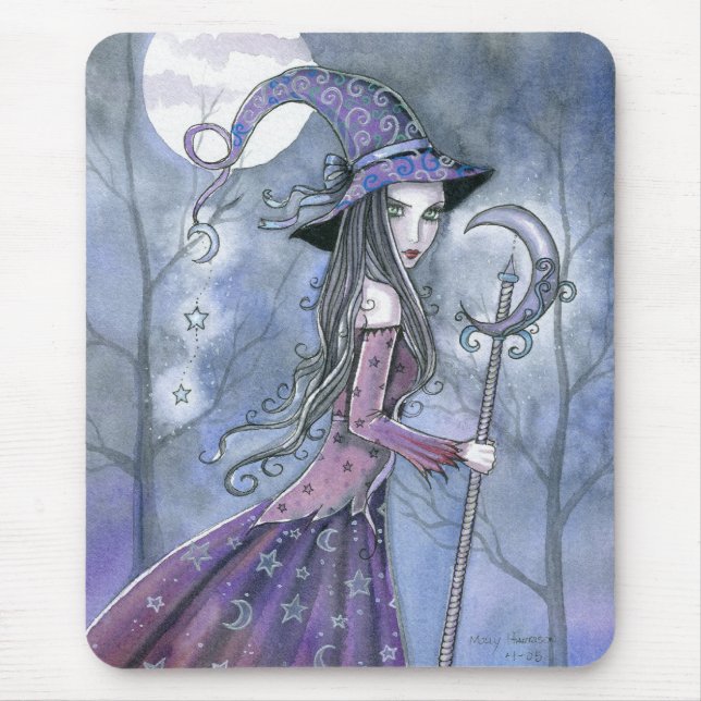 Amethyst Witch Gothic Halloween Art Mouse Pad (Front)