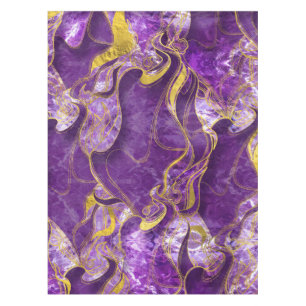 Amethyst  with gold marbled texture tablecloth