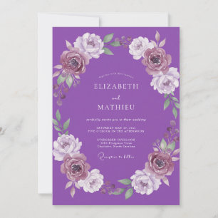 Amethyst Wreath Wedding Invitation