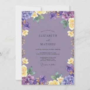 Amethyst Yellow Bloom Wedding Invitation