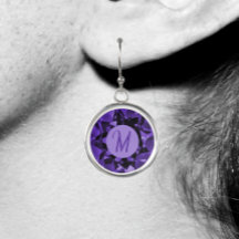Améthyste à facettes Imprimer Boucles d'oreilles m