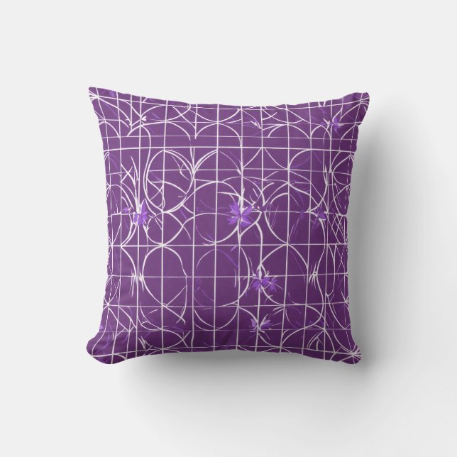 Améthyste Coussin en tuile florale - Élégance mini (Recto)