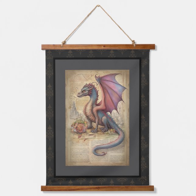 Améthyste Dragon Tapisserie victorienne antique (Recto)