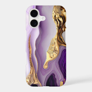 Améthyste et marbre rose avec or liquide