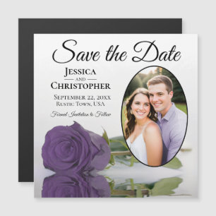 Améthyste Rose Violette Save The Date Photo Magnet