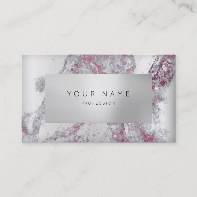 Ametyst Grey Marble Appointment Silver Gold 3D VIP Card (Front)