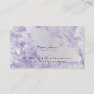 Ametyst Purple Silver Metallic Marble Grey Business Card