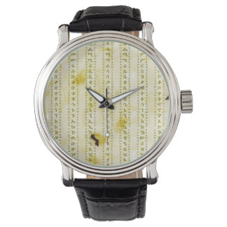 Amharic Fidel on Vintage Parchment Watch