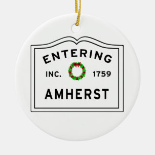 Amherst, MA Vacances Wreath Ornement en métal