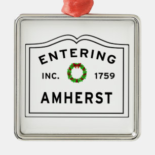 Amherst, MA Vacances Wreath Ornement en métal