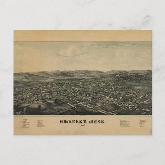 Amherst, Massachusetts (1886) Postcard (Front)