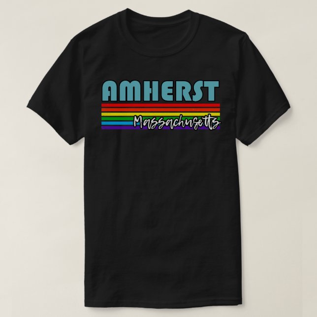 Amherst Massachusetts Pride  Amherst LGBT Gift LGB T-Shirt (Design Front)