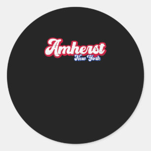 Amherst New York Ny Retro Script 716 Western New Y Classic Round Sticker