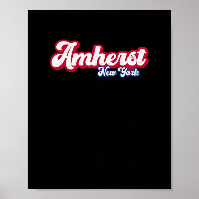 Amherst New York Ny Retro Script 716 Western New Y Poster (Front)
