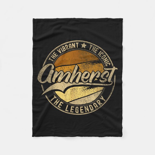 Amherst Nh _ New Hampshire _ Vintage Distressed  Fleece Blanket (Front)
