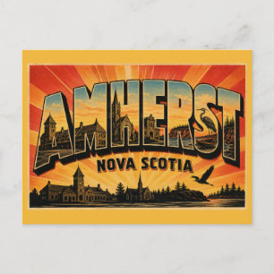 Amherst Nova Scotia Border Town Postcard
