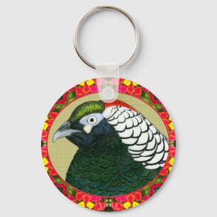 Amherst Pheasant and Flowers Keychain